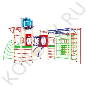 Два рукохода,баскетбольное кольцо, шведская стенка, спирали, турники СК 6.341 (1)