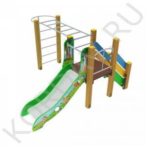 Детский игровой комплекс с горкой рукоходом ПДИ 1.02 (0)